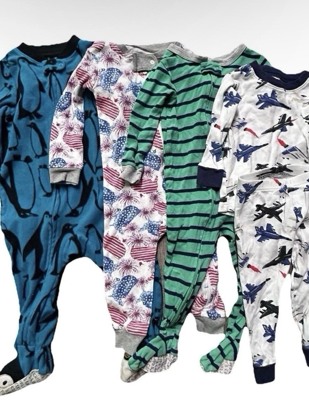Baby Boy Pajamas Footies Set Burt’s Bees Baby Fleece Size 12 Months